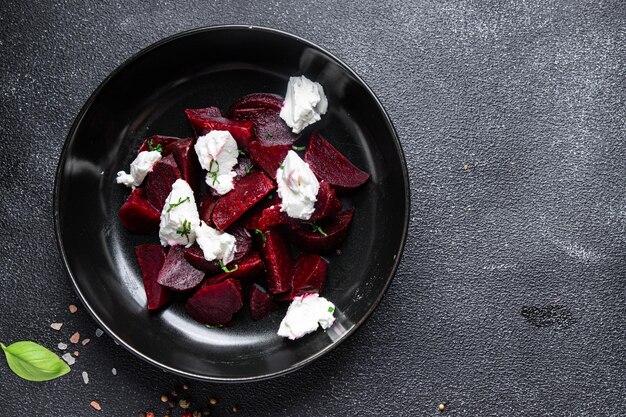 beet salad soft cheese beetroot meal food snack on the table copy space food background