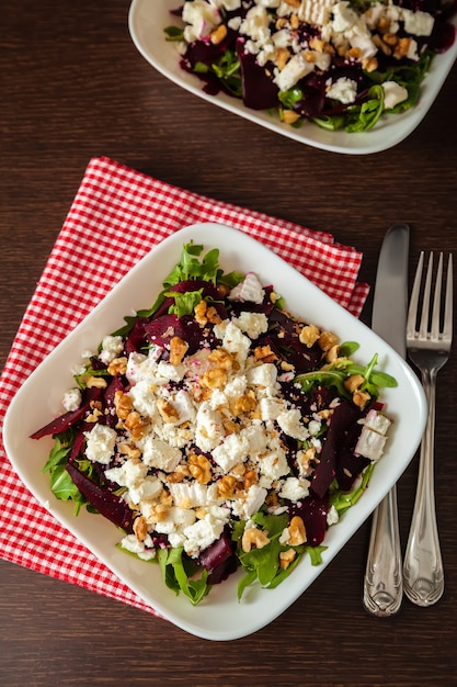 Beet salad with feta cheese