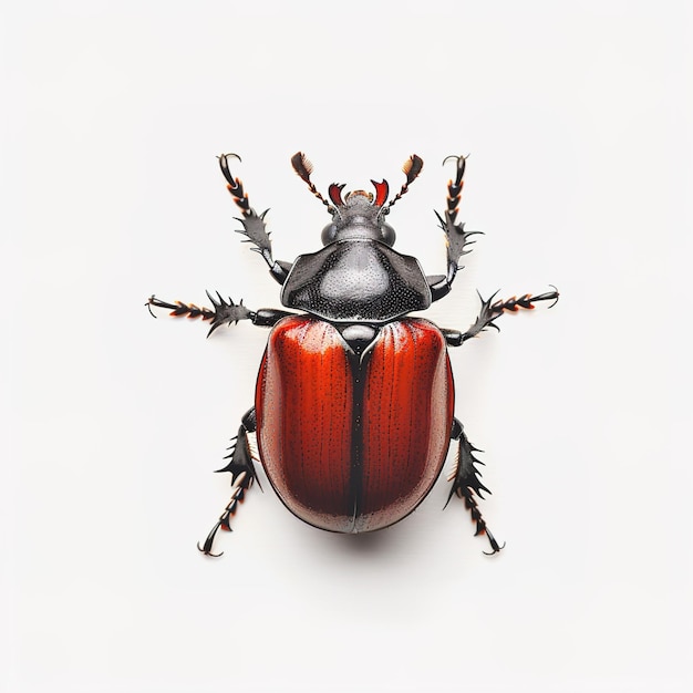 Photo a beetle in white background job id 2191f00a58ca4ede9560d3c867de7e2e