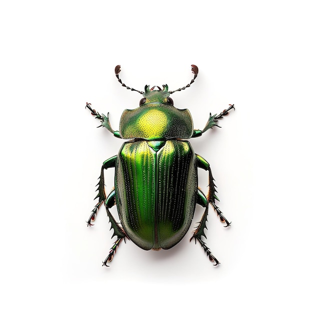 Photo a beetle in white background job id 30811c35a96649f182ebb421d3bfb0d3