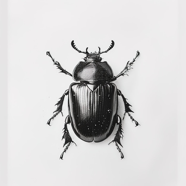 Photo a beetle in white background job id dcf7f9bb11d445b0910eeade9cb3c771