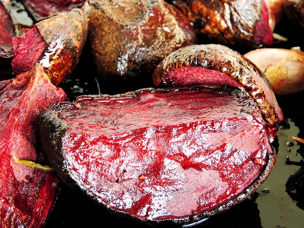 Beetroot baked with garlic and rosemary.