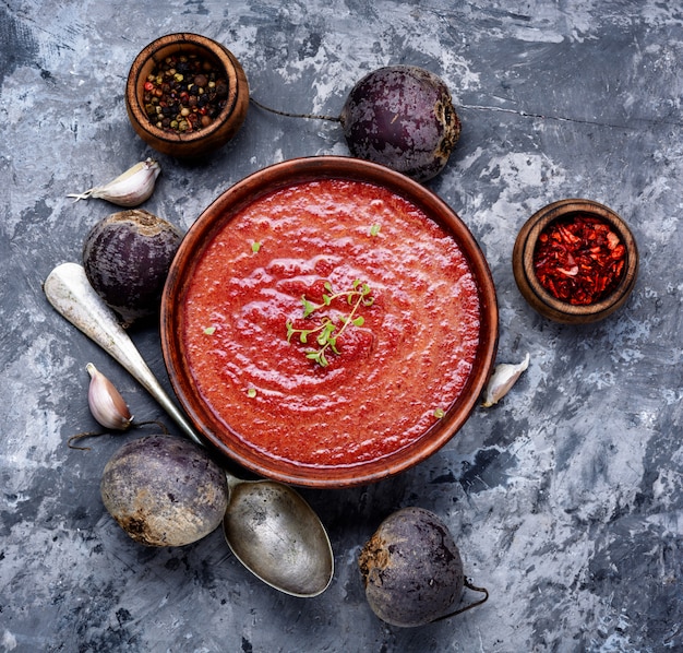 Beetroot creamy soup