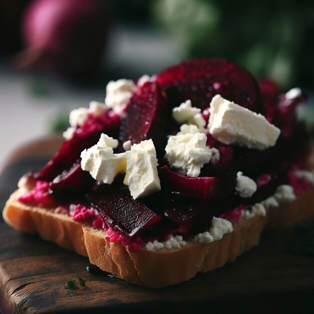 Beetroot and feta toast