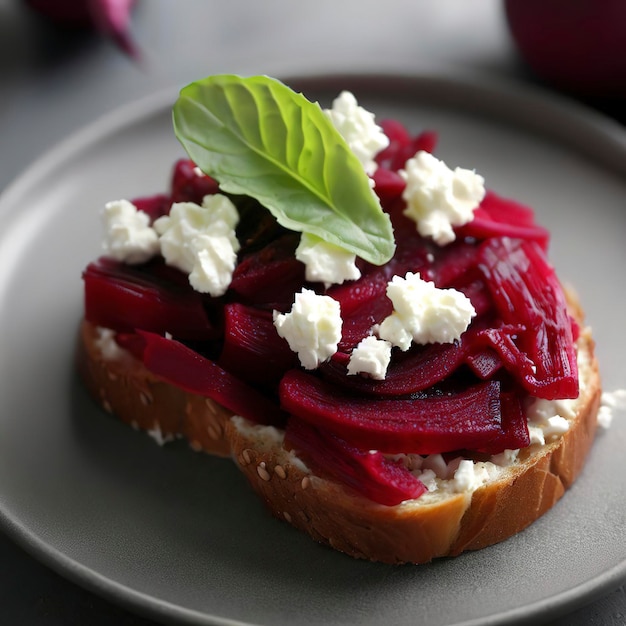 Beetroot and feta toast