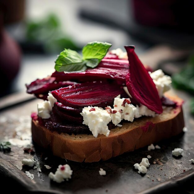 Beetroot and feta toast