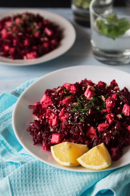 Beetroot salad with lemon