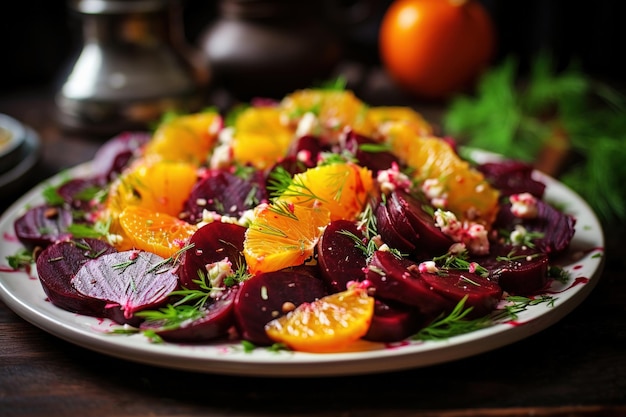 Beetroot salad with oranges