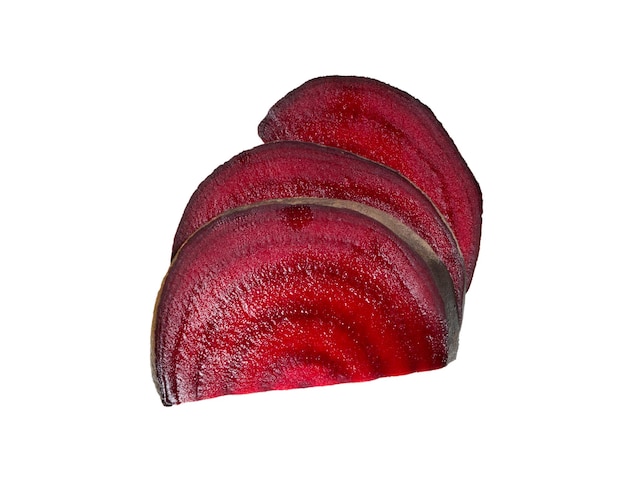 Beetroot slices isolated on white background