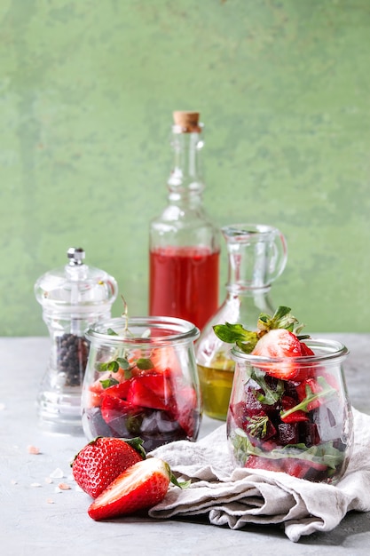 Beetroot and strawberry salad