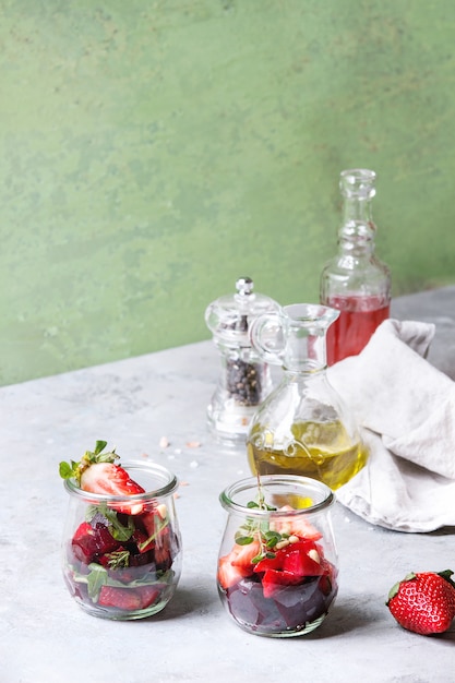 Beetroot and strawberry salad