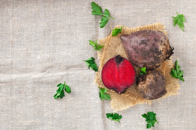 Beetroot vegetables on the table