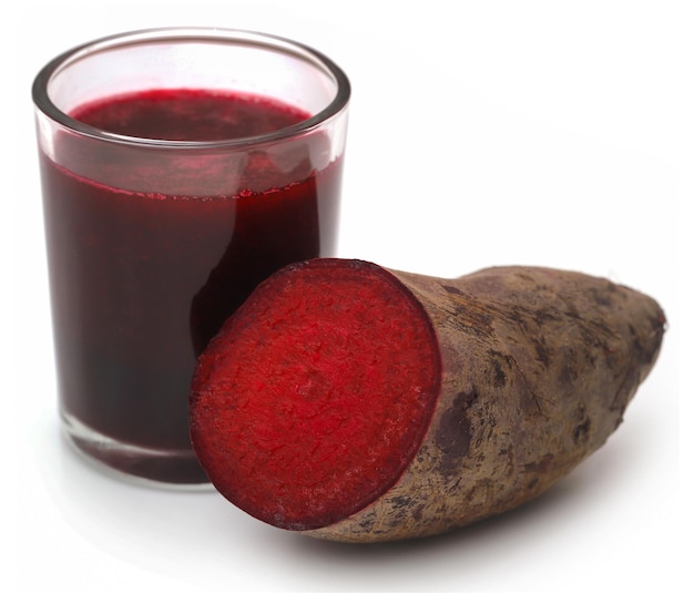 Beetroot with juice in a glass