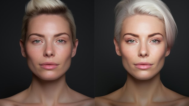Фото На изображениях «до» и «после» запечатлены заметные изменения во внешности женщины, отражающие ее путь самосовершенствования и повышения самооценки, созданный искусственным интеллектом.
