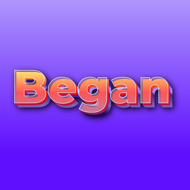 BeganText effect JPG gradient purple background card photo