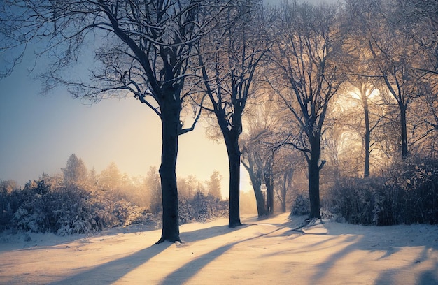 Begin van de winter, spectaculaire winterlandschappen