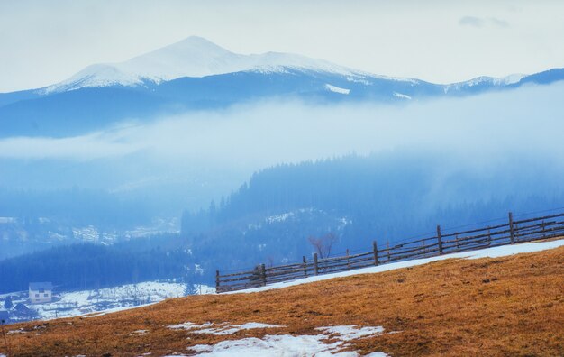 The beginning of spring in the mountains