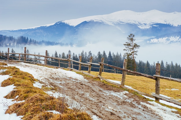 The beginning of spring in the mountains