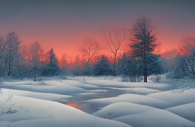 Beginning of winter, spectacular winter landscapes