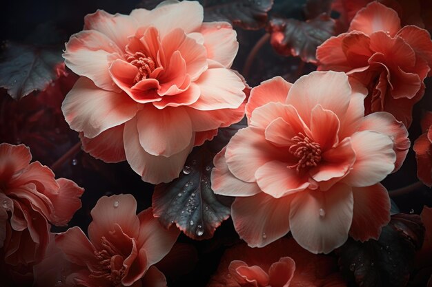 Begonia flowers background