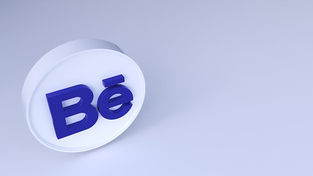 Behance logo minimal simple design. copy space 3d rendering