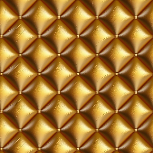 Behang 3D klassiek leer patroon diamant goud