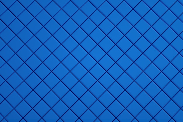 Foto behang, illustratie van blauwe tegels aangelegd, kleine blauwe vierkantjes gemaakt van tegels. vloerbedekking, keuken, zwembad. 3d-graphics, illustraties