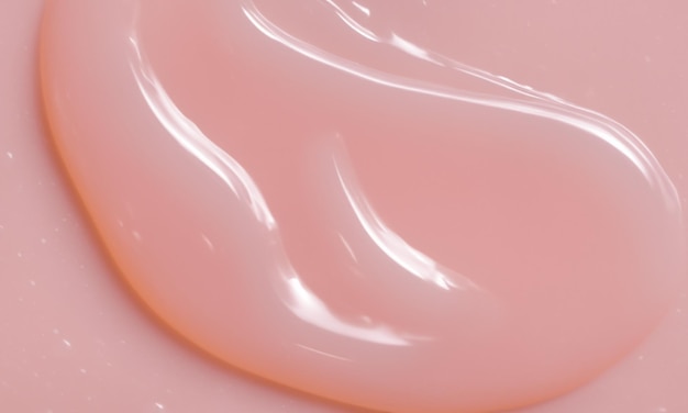 Behang met glanzend roze cosmetische gel- of crème-textuur van een huidverzorgings- of make-upproduct