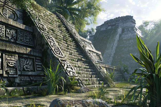 Foto vedete lo splendore della civiltà maya come generativa ai