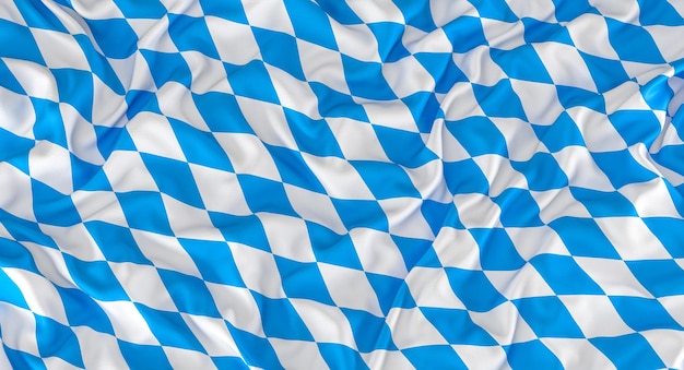 Beierse vlag wit en blauw 3d render