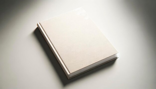 Beige boek dat plat ligt met subtiele schaduwen Eenvoudige en elegante Generatieve AI