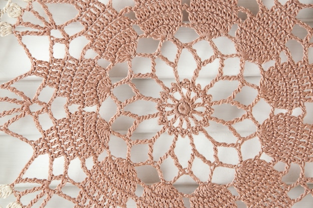 Beige brown crochet doily