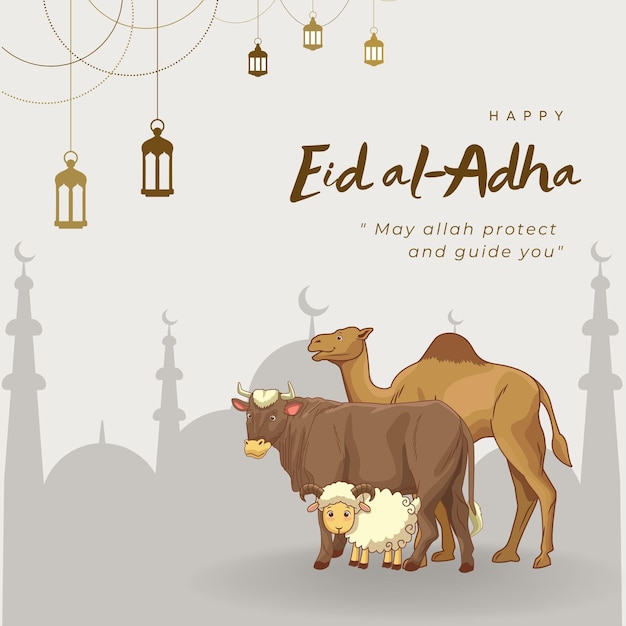 Foto post instagram 1 di eid aladha beige e marrone