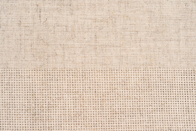 Photo beige canvas fabric for background light linen texture background with border use for background