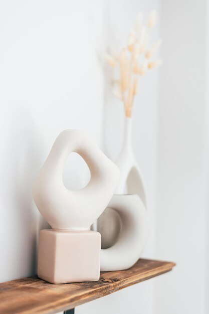 Beige ceramic vases