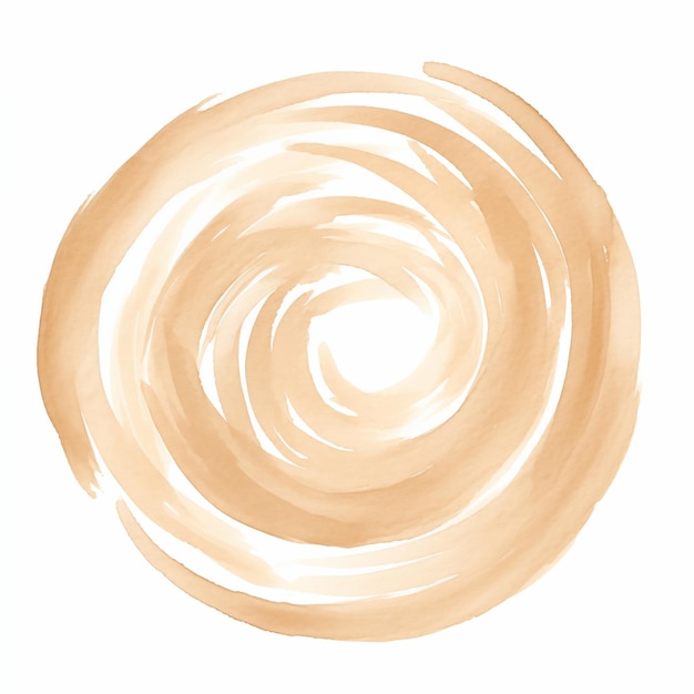 Photo beige circle swirl watercolor brush stroke