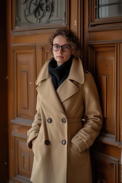 a beige coat in the style of vignettes of paris nikon d850