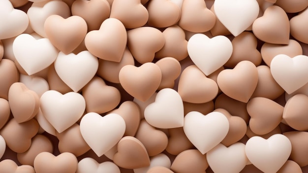 Beige Color Hearts as a background