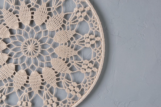 Beige crochet doily dream catcher