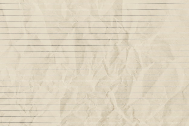 Photo beige crumpled lined paper background