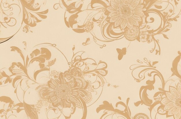 Beige floral background with abstract doodle shapes ar 32 c 25