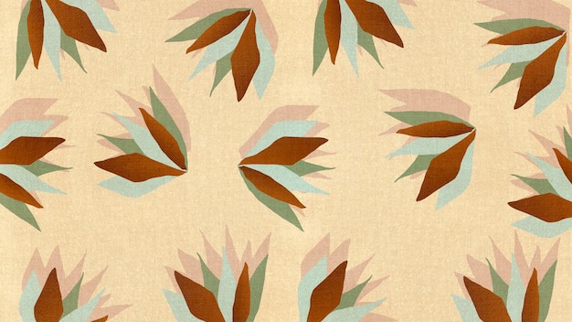 A beige and green fabric with a floral pattern