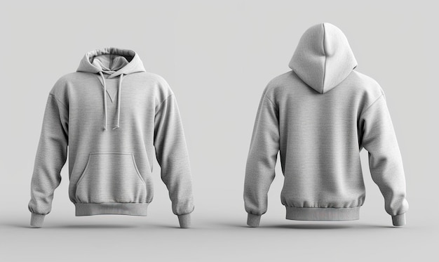 Photo beige hoodie template hoodie sweatshirt long sleeve with clipping path hoody for design mockup for