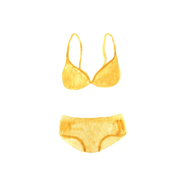 Beige lingerie voor dames. Hand getekend aquarel illustratie. Geïsoleerd.