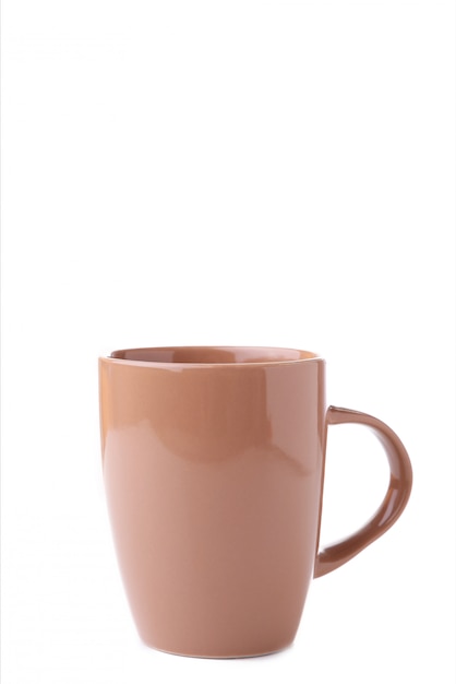 Beige mug isolated on white background