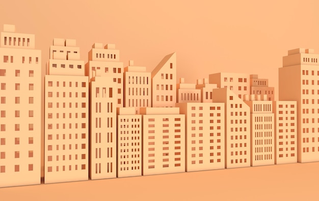 Beige paper skyscrapers