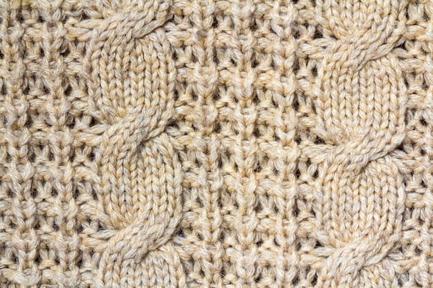 beige pattern knitted fabric made of wool