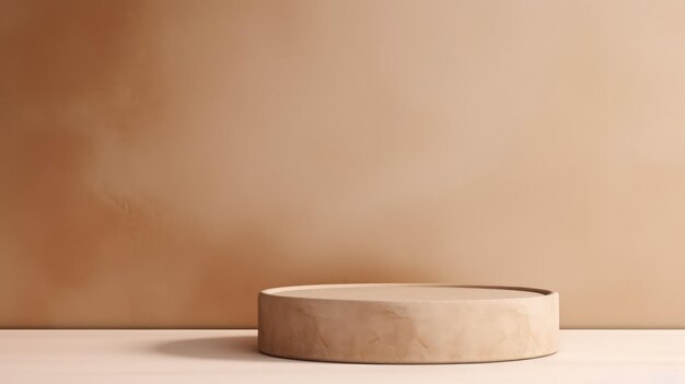 beige podium voor productpresentatie Abstract minimale achtergrond