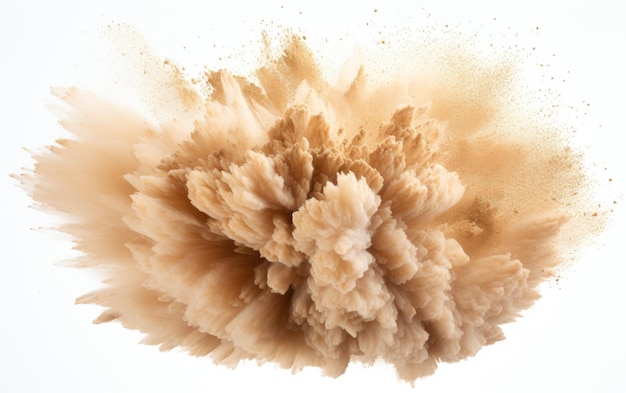 Beige Powder Explodes in a Whirlwind of Earthy Elegance