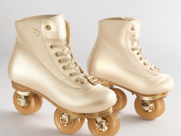 Beige roller skates with the name keira persona
